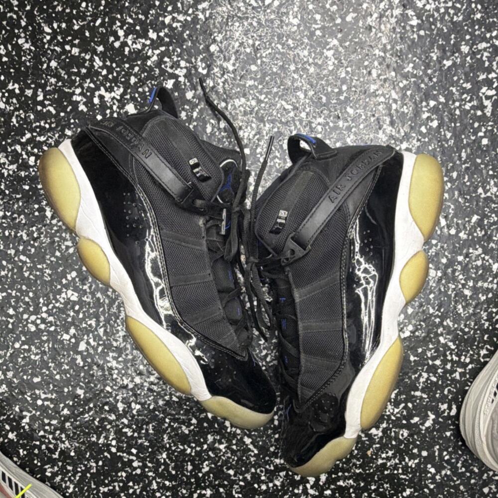 Jordan 6 Rings Space Jam Black Blue Men's Athletic Sneakers 322992-016